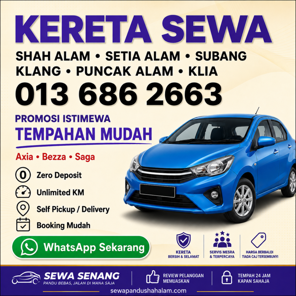 kereta sewa Shah Alam Seksyen 13