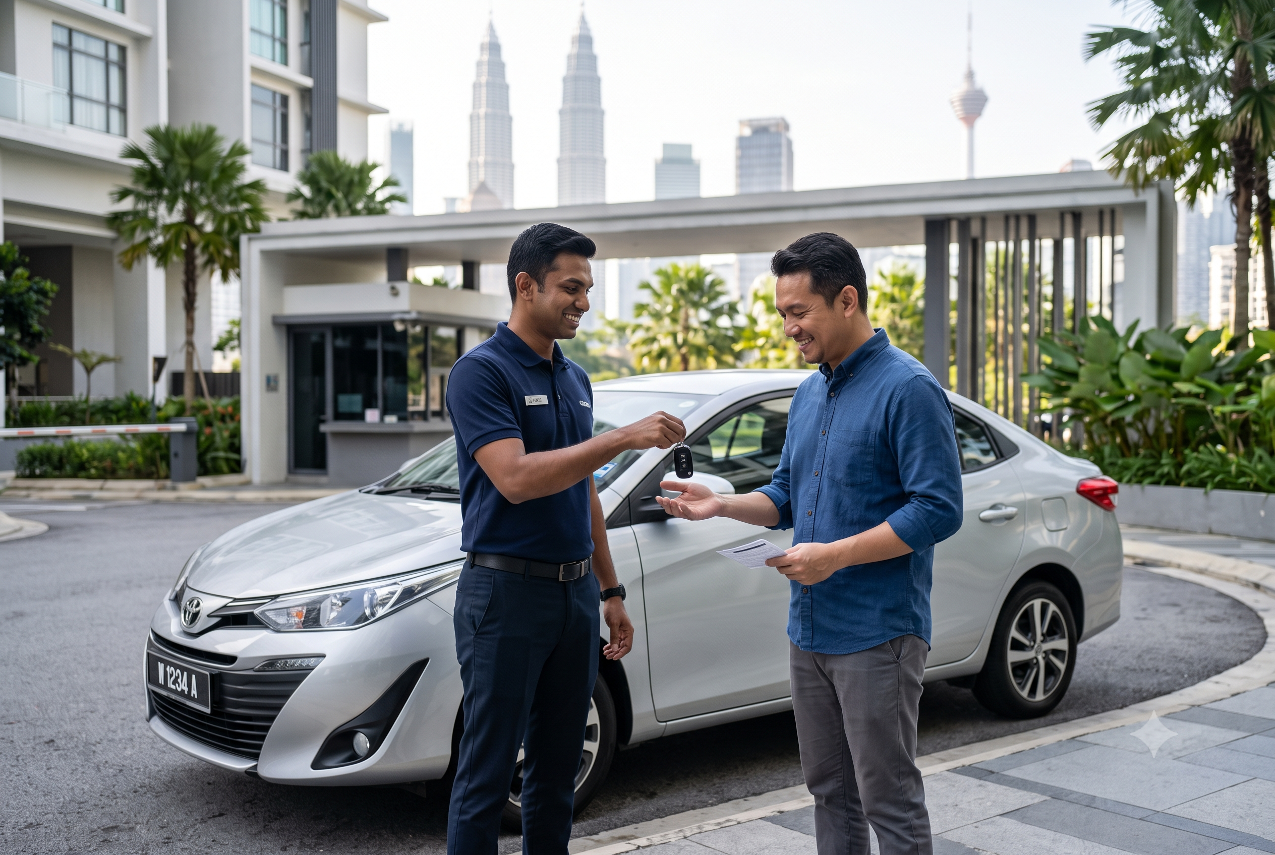 Penyerahan kereta sewa kepada pelanggan di Kuala Lumpur